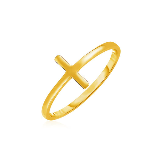 14k Gold Cross Motif Ring