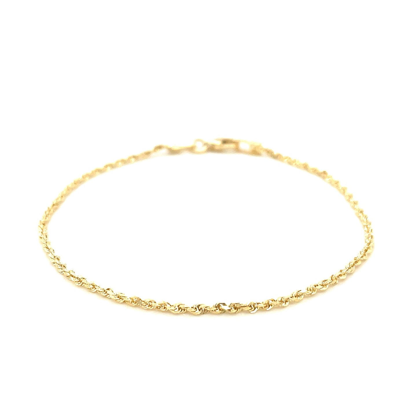 10k Solid Gold Diamond Cut Rope Bracelet (1.6mm)