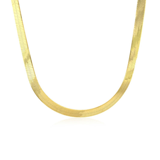 14k Solid Gold Herringbone Chain (6mm)