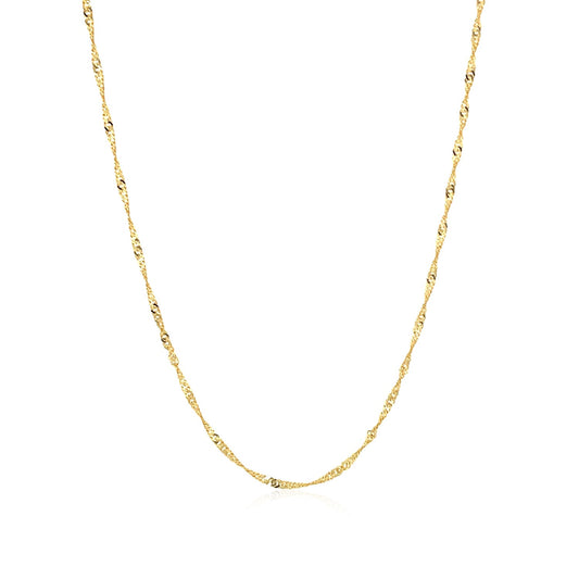 14k Solid Gold Singapore Chain (1.5mm)