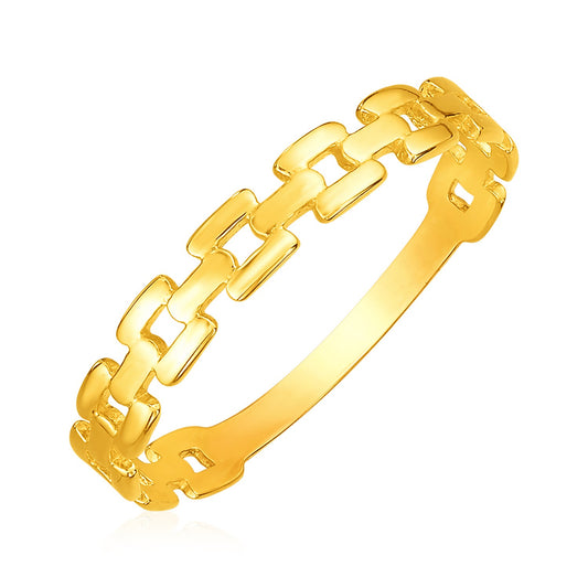 14k Gold Chain Link Ring