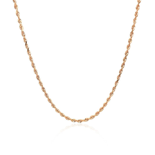 14k Solid Gold Diamond Cut Rope Chain (1.5mm)