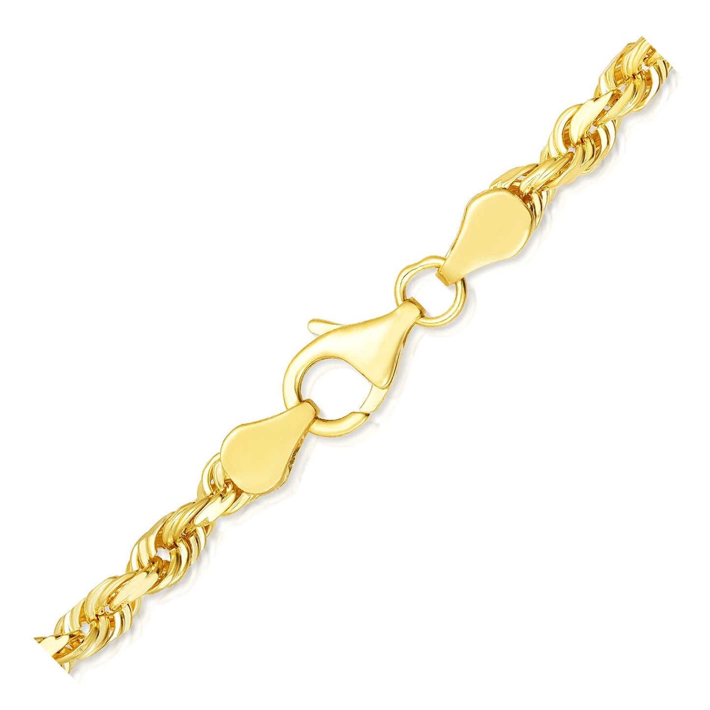 10k Solid Gold Diamond Cut Rope Bracelet (5mm)