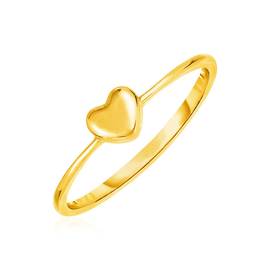 14k Gold Puffed Heart Ring