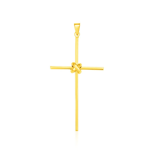 14k Bar Knot Cross Pendant