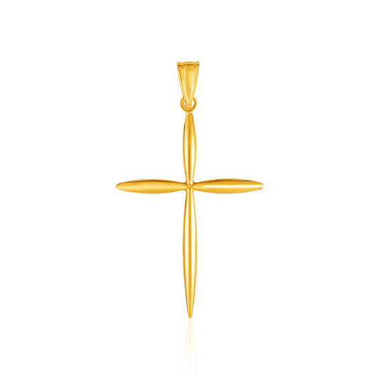 14k Round Pointed Cross Pendant