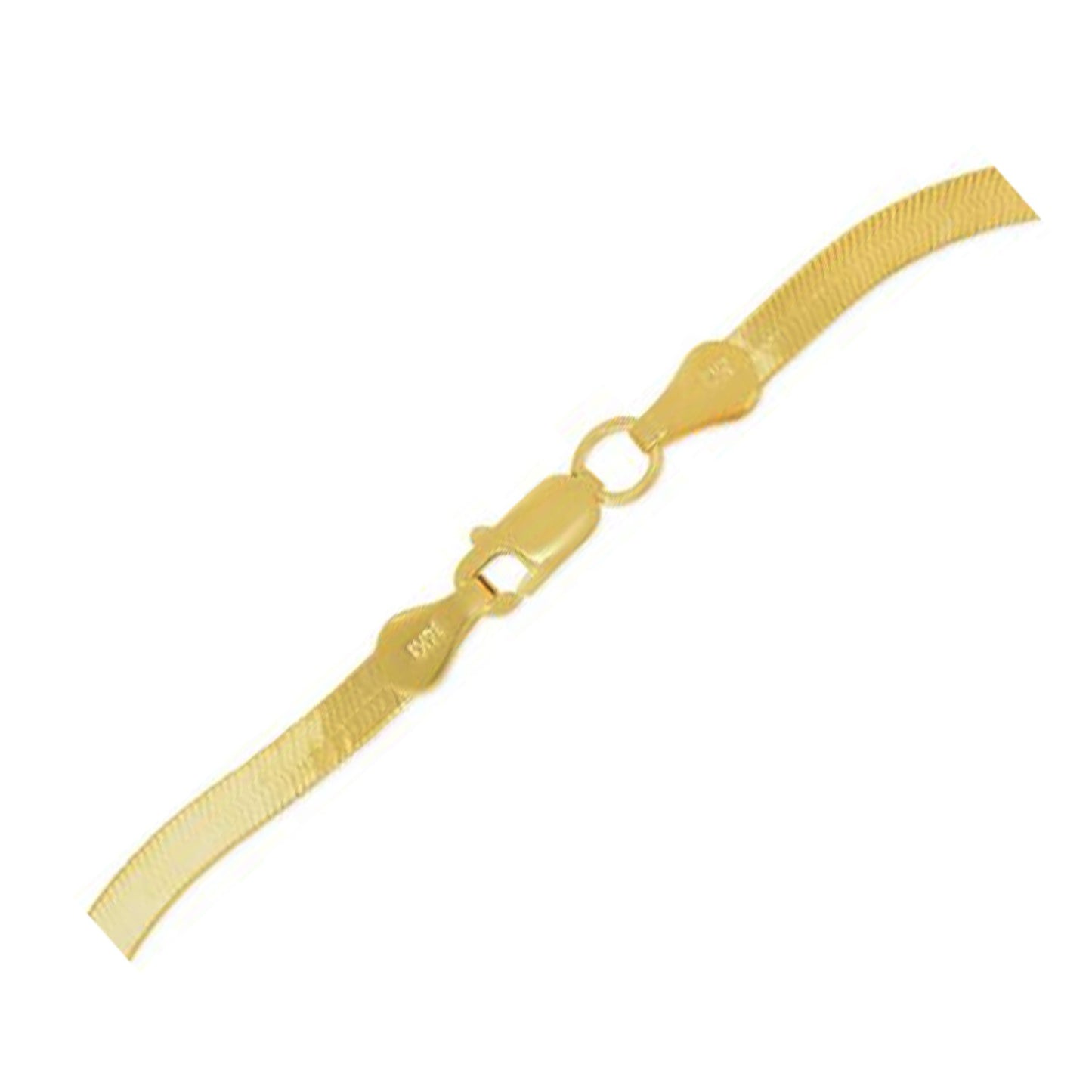 14k Solid Gold Herringbone Bracelet (1.5mm)