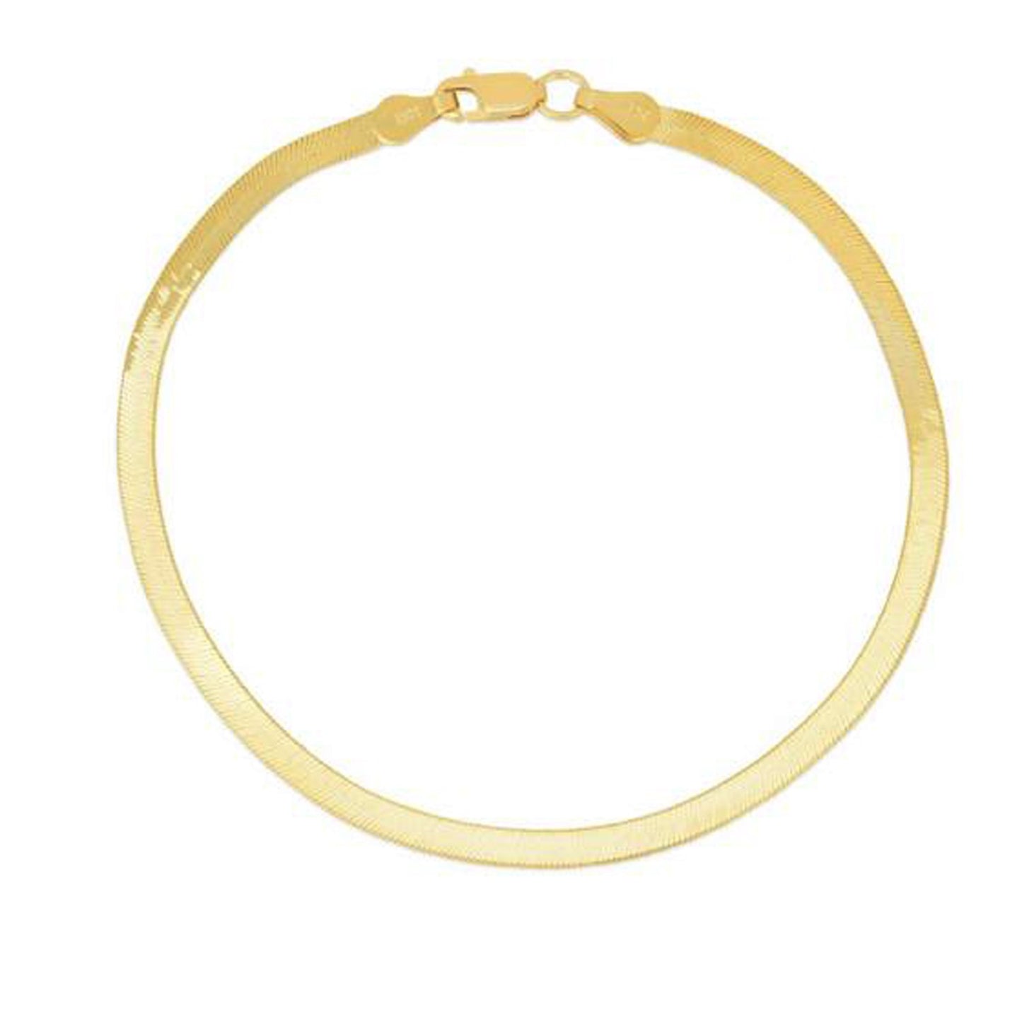 14k Solid Gold Herringbone Bracelet (1.5mm)