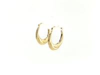 14k Yellow Gold Graduated Oval Hoop Earrings