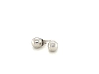 14k White Gold Classic Round Stud Earrings (5.0 mm)