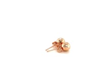 14k Rose Gold Round Faceted Style Stud Earrings