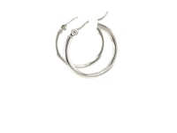 14k White Gold Polished Hoop Earrings (20 mm)