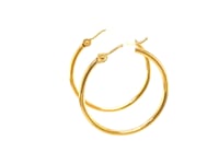 14k Yellow Gold Polished Hoop Earrings (25 mm)