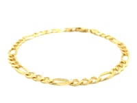 4.5mm 10k Yellow Gold Solid Figaro Bracelet