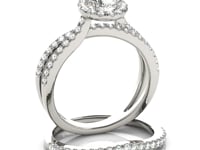 14k White Gold Diamond Engagement Ring with Split Shank Design (1 1/2 cttw)