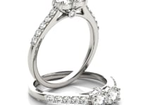 14k White Gold Round Two Stone Diamond Ring (3/4 cttw)