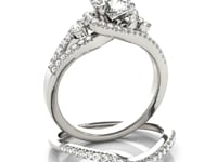 14k White Gold Split Shank Halo Bypass Diamond Engagement Ring (1 3/4 cttw)